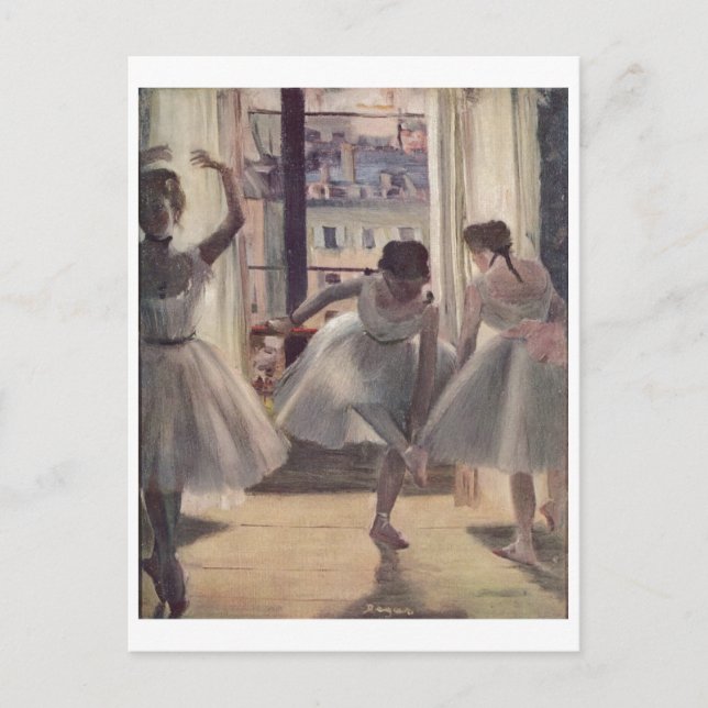 Carte Postale Edgar Degas - Trois danseurs en pratique Salle 187 (Devant)