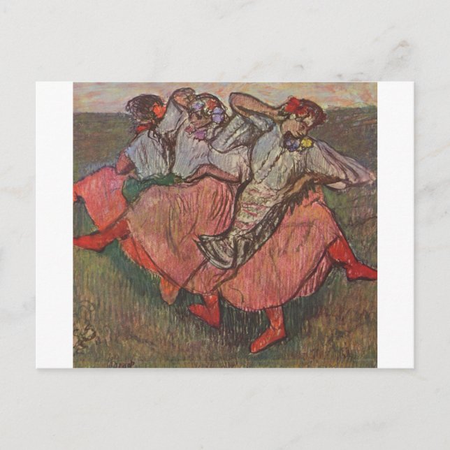 Carte Postale Edgar Degas - Trois Danseurs Russes 1895 Pastel (Devant)