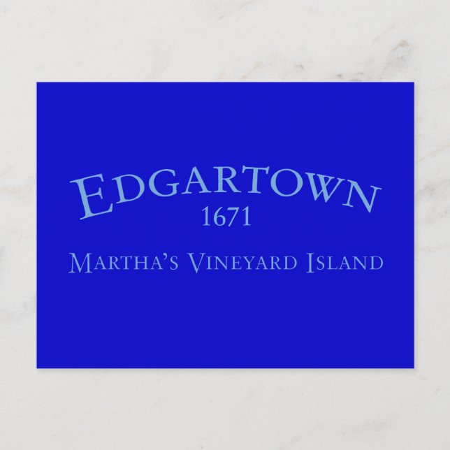 Carte postale Edgartown Incorporated 1671 (Devant)