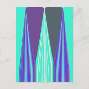 Carte Postale Edgy Blue Purple Cyan Chevron Art Imprimer