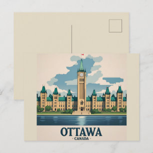Carte Postale Édifice du Parlement d'Ottawa Canada, paysage urba