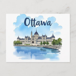 Carte Postale Édifice du Parlement d'Ottawa Canada, paysage urba