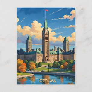 Carte Postale Édifice du Parlement d'Ottawa Canada, vue panorami