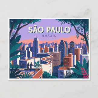 Carte Postale Edifício Copan and Downtown Skyline São Paulo