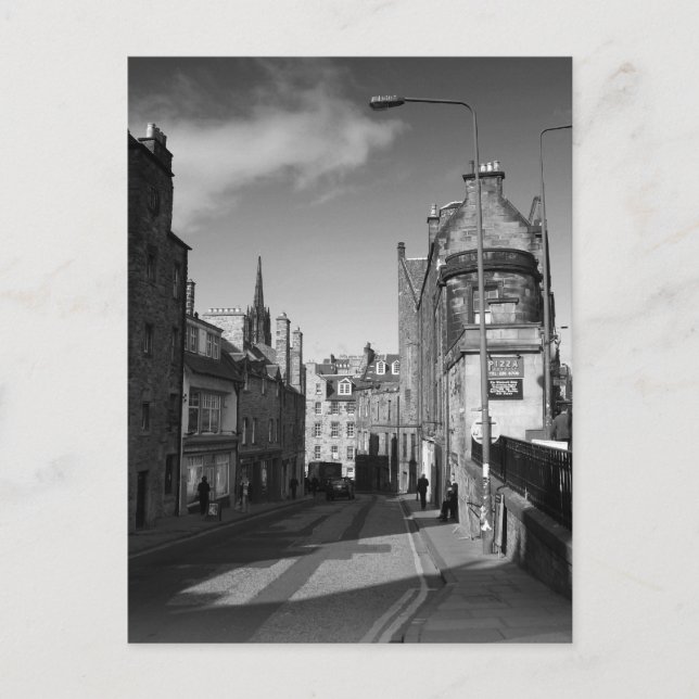Carte Postale Edimbourg Candlemakers Row Mono (Devant)