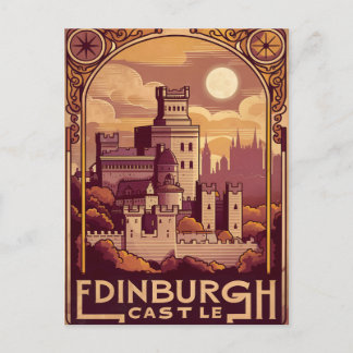 Carte Postale Edimbourg Castle Rock Vintage Retro