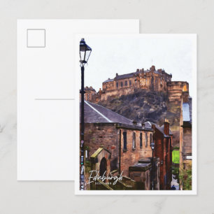 Carte Postale Edimbourg Écosse Belle peinture à l'huile paysage
