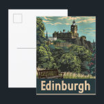 Carte Postale Edimbourg Ecosse Illustration Vintage voyage<br><div class="desc">Edinburgh Scotland Vintage Retro Voyage Illustration</div>