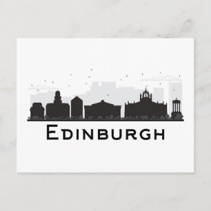 Carte Postale Edimbourg Écosse Skyline noir et blanc