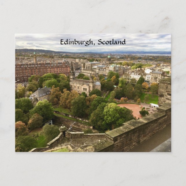 Carte Postale Edimbourg Scotland ville skyline des murs du châte (Devant)