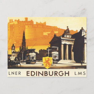 Carte Postale Edimbourg via LNER Rail Poster