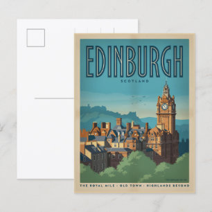 Carte Postale Édimbourg vintage Écosse cadeaux capit & souvenirs