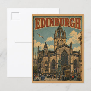 Carte Postale Édimbourg vintage Écosse cadeaux capit & souvenirs