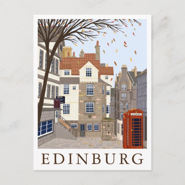 Carte Postale Edinburg Scotland Travel Illustration (Devant)