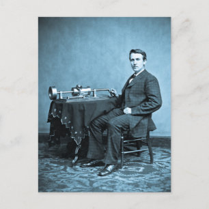 Carte Postale Edison et son phonographe 1887