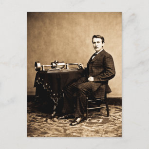 Carte Postale Edison et son phonographe 1887