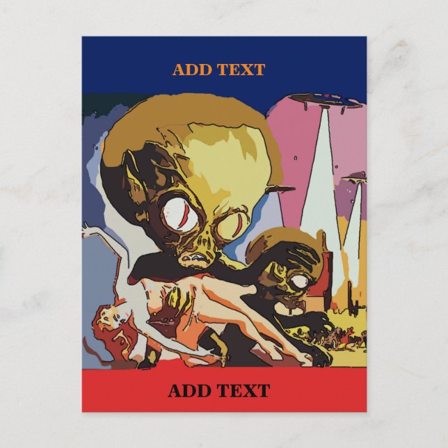 Carte Postale Éditeurs de ravisseurs extraterrestres texte, cart (Devant)