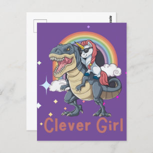 Carte Postale Édition Dinosaure pour fille intelligente - Unicor