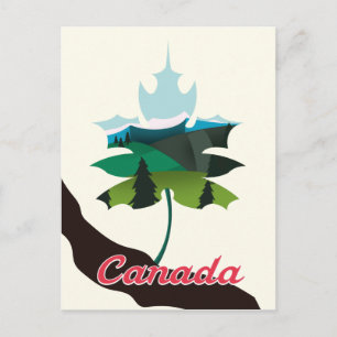 Carte Postale édition feuille d'érable du Canada blanche