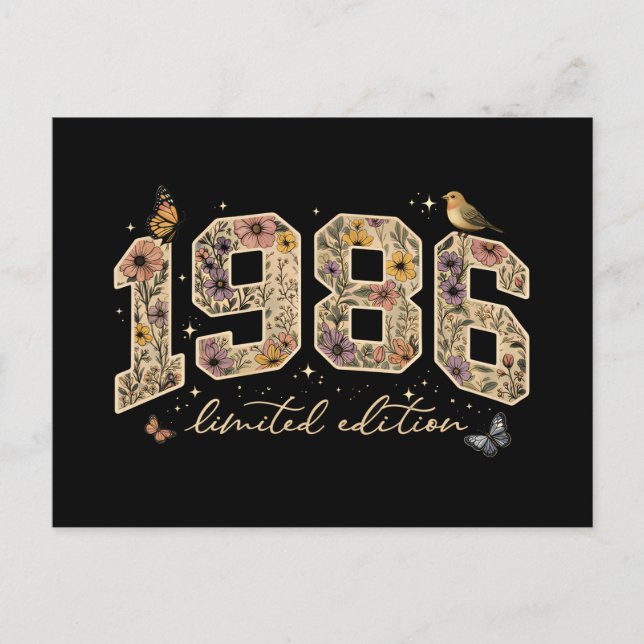 Carte Postale Édition limitée 40e anniversaire floral 1986 (Devant)