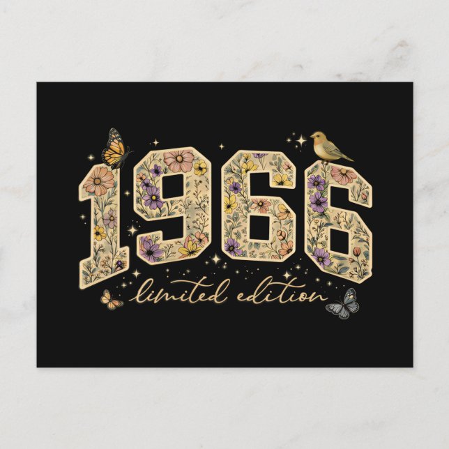 Carte Postale Édition limitée 60e anniversaire Floral 1966 (Devant)