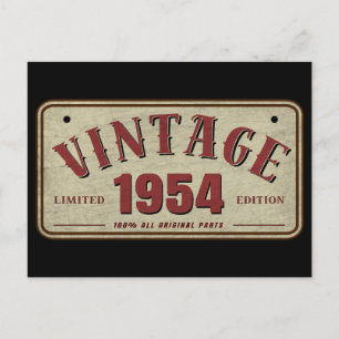 Carte Postale Édition limitée vintage 1954 avec toutes les pièce