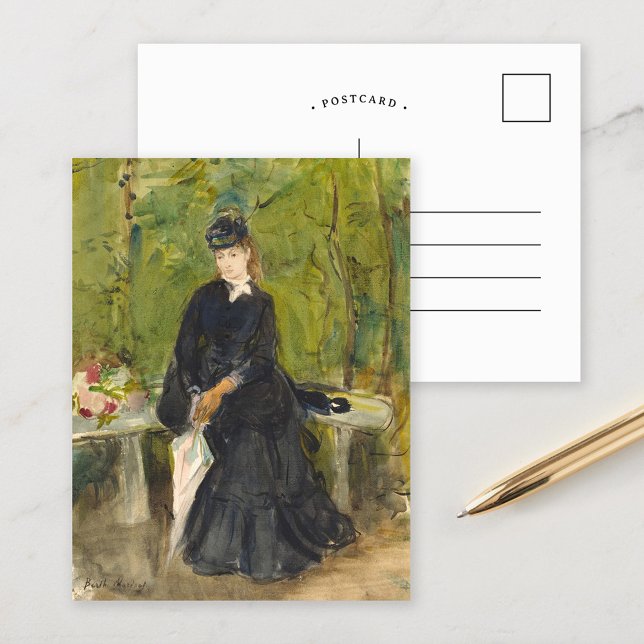 Carte Postale Edma assise dans un parc | Berthe Morisot (Créateur téléchargé)