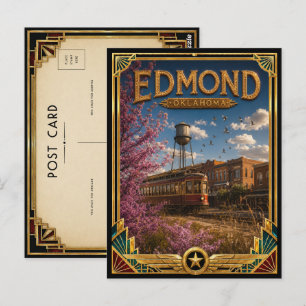 Carte Postale Edmond Oklahoma Art Déco vintage de l'âge d'or