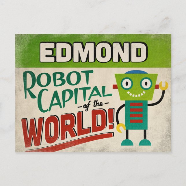 Carte Postale Edmond Oklahoma Robot - Vintage amusant (Devant)