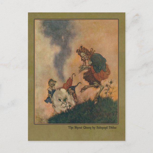 Carte Postale Edmund Dulac Illustration de la reine des neiges (Devant)