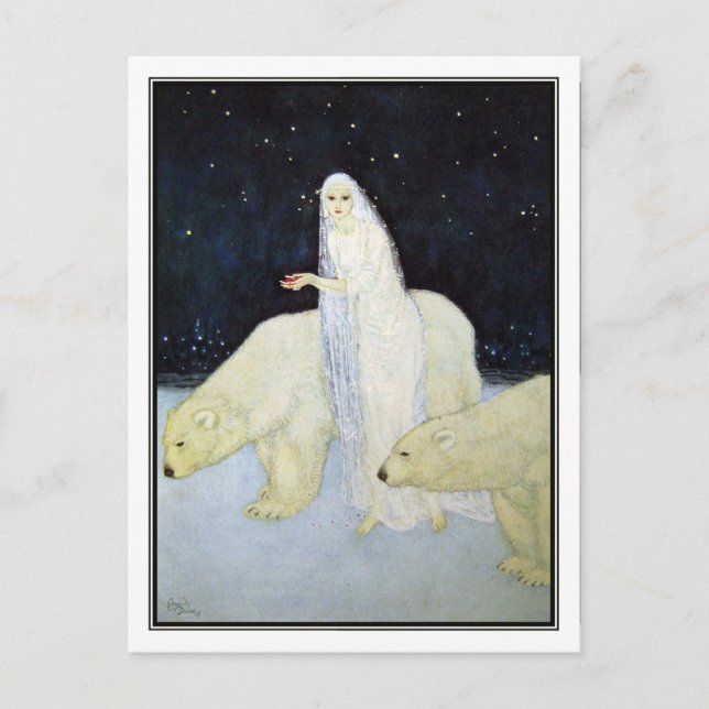 Carte Postale Edmund Dulac - La neigeuse (Devant)