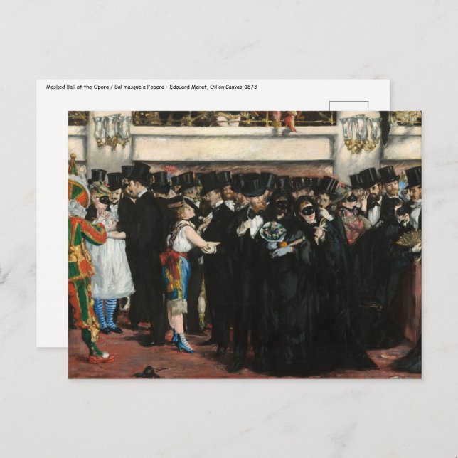 Carte Postale Edouard Manet - Bal masqué à l'Opéra (Devant / Derrière)