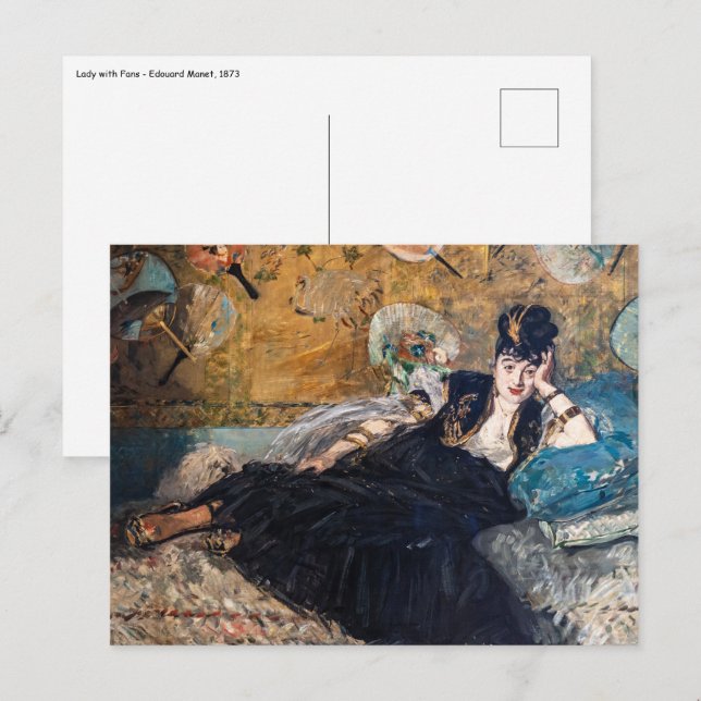 Carte Postale Edouard Manet - Dame aux Éventails (Devant / Derrière)