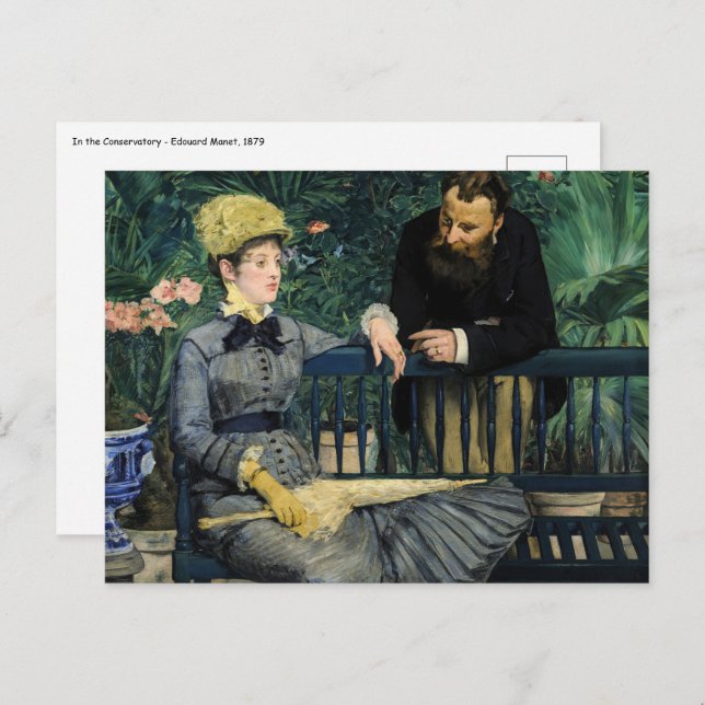 Carte Postale Edouard Manet - Dans la serre (Devant / Derrière)
