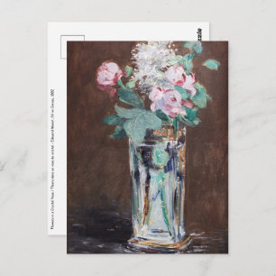 Carte Postale Edouard Manet - Fleurs dans un Vase de Cristal