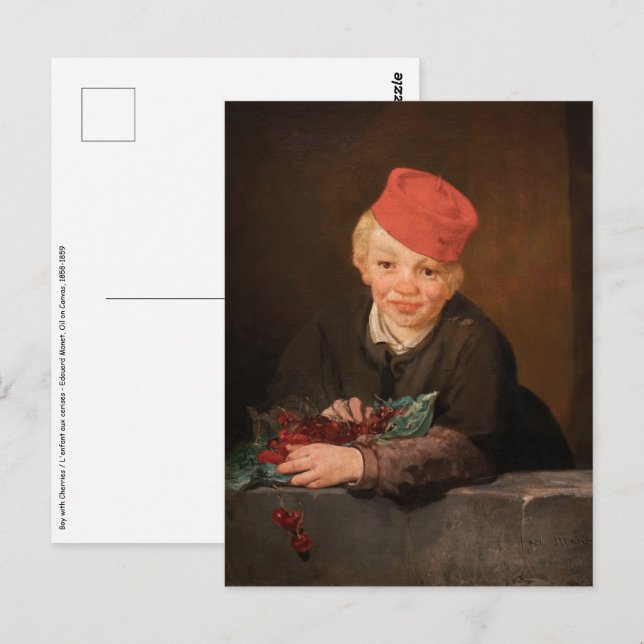 Carte Postale Edouard Manet - Garçon aux cerises (Devant / Derrière)