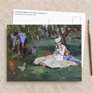 Carte Postale Edouard Manet - La famille Monet dans leur jardin