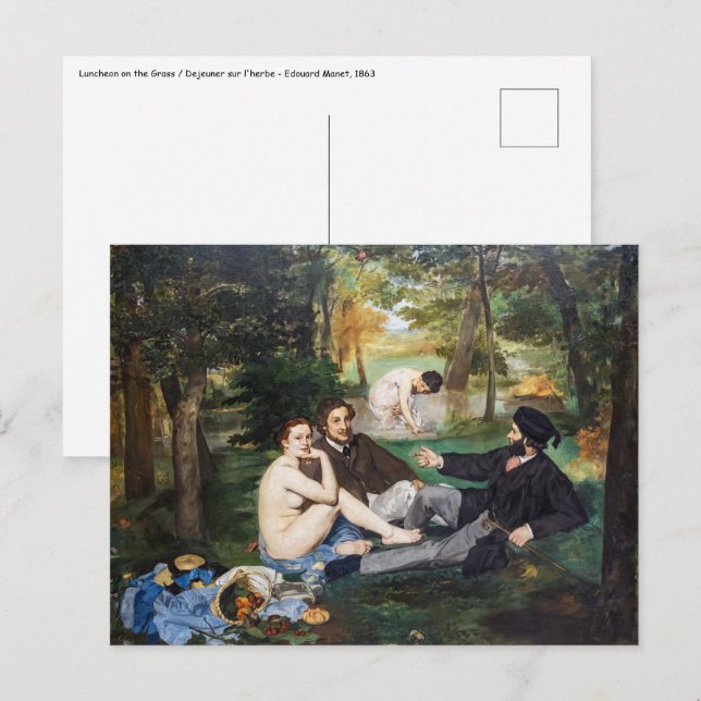 Carte Postale Edouard Manet - Le déjeuner sur l'herbe (Devant / Derrière)