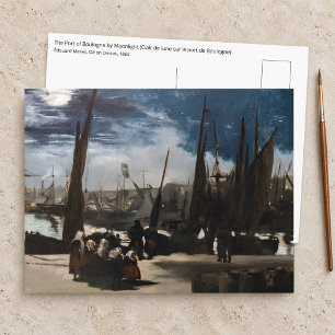 Carte Postale Edouard Manet - Le Port de Boulogne au Clair de Lu