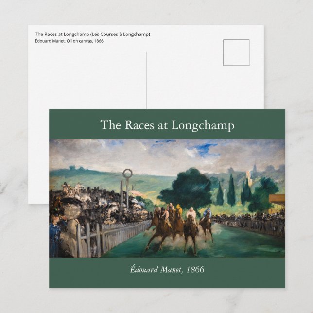 Carte Postale Edouard Manet - Les Courses à Longchamp (Devant / Derrière)