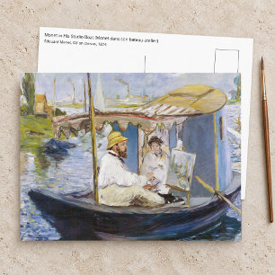 Carte Postale Edouard Manet - Monet dans son bateau-atelier