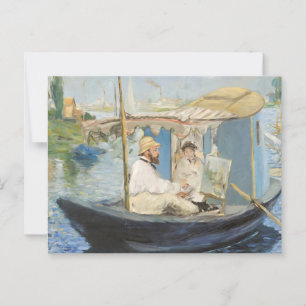 Carte Postale Edouard Manet - Monet Peinture sur son Studio Boat