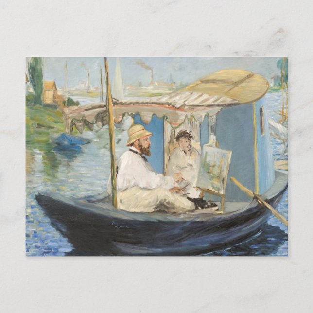 Carte Postale Edouard Manet - Monet Peinture sur son Studio Boat (Devant)