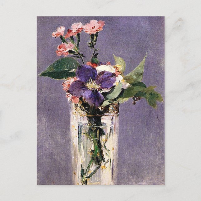 Carte Postale Edouard Manet - Pinks et Clematis, (Devant)