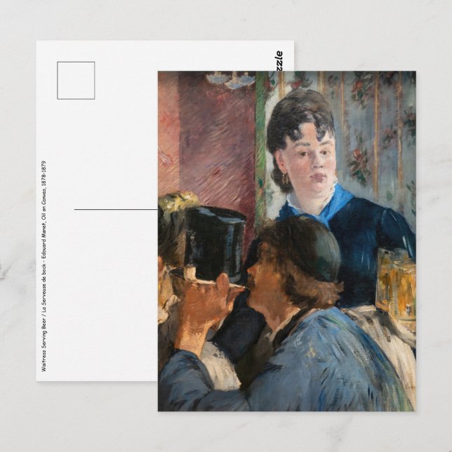 Carte Postale Edouard Manet - Serveuse de bock (Devant / Derrière)