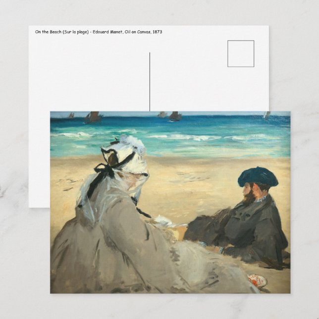 Carte Postale Edouard Manet - Sur la plage (Devant / Derrière)