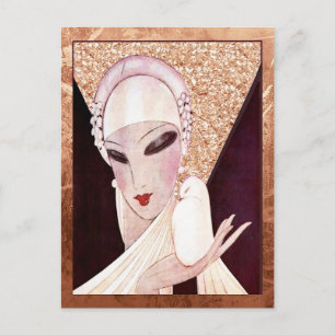 Carte Postale Eduardo Garcia Benito - Dame avec oiseau