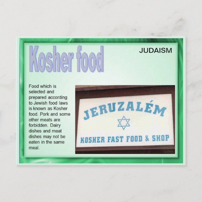 Carte Postale Éducation, Religion, Judaïsme, Alimentation Kosher (Devant)