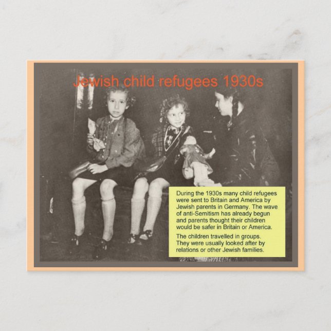 Carte Postale Éducation, religion, judaïsme, réfugiés juifs 1930 (Devant)