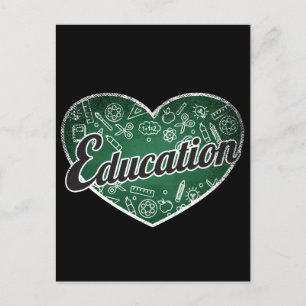 Carte Postale Éducation Retro Coeur Blackboard Amour